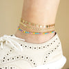 4MM Women's Gold Double Sided Cuban Chain Anklet Food Jewelry 10"