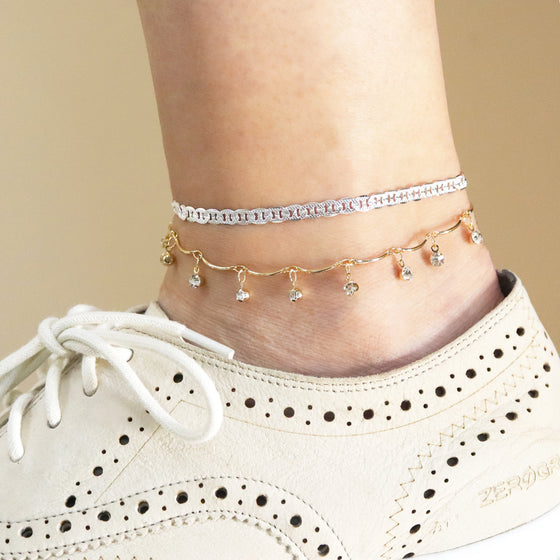 4MM Women's Silver Concave Textured Mariner Chain Anklet food Jewelry 10"