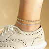 4MM Women's Silver Classic Concave Textured Figaro Chain Anklet Foot Jewelry 10"