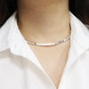 Women's Simple Round Solid Metal Collar Choker Necklace14"