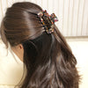 Women's Stylish Resin Hair Claw Clips Dark Multi Color 1pcs 3 inch