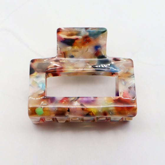 Women's Stylish Resin Hair Claw Clips Dark Multi Color 1pcs 3 inch