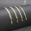 7MM Gold Concave Textured Mariner Chain Necklace 20"24"