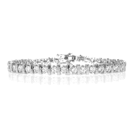 Women's Bar Cubic Zirconia Tennis Bracelet 7.5"