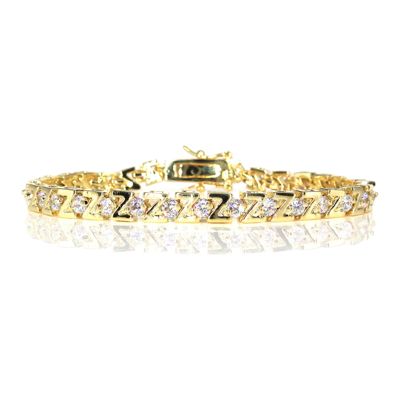 Women's Z-line Gold Cubic Zirconia Tennis Bracelet 7.5