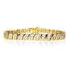 Women's Double S-link Cubic Zirconia Tennis Bracelet in 14K Gold Plated 7.5"