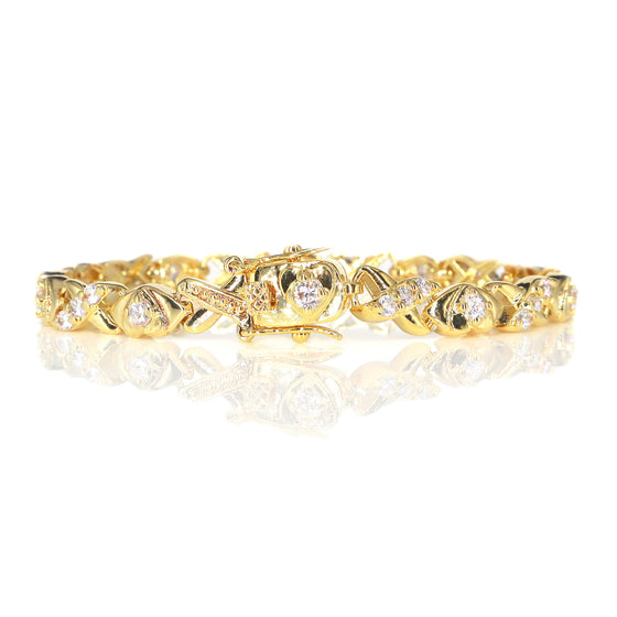 Women's Xoxo Hugs Kisses CZ Tennis Bracelet 7.5"