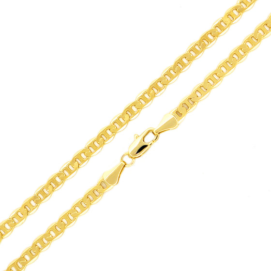 4MM Gold Classic Mariner Chain Necklace 20"24"