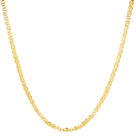 4MM Gold Classic Mariner Chain Necklace 20"24"