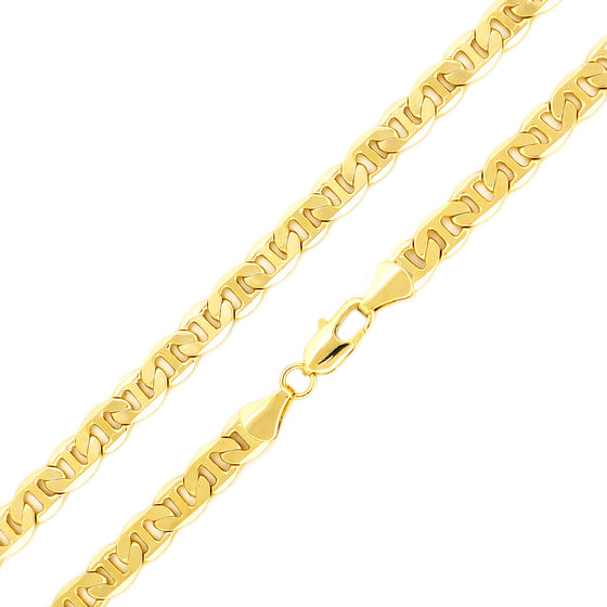 6MM Gold Classic Mariner Chain Necklace 20"24"