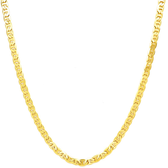 6MM Gold Classic Mariner Chain Necklace 20"24"