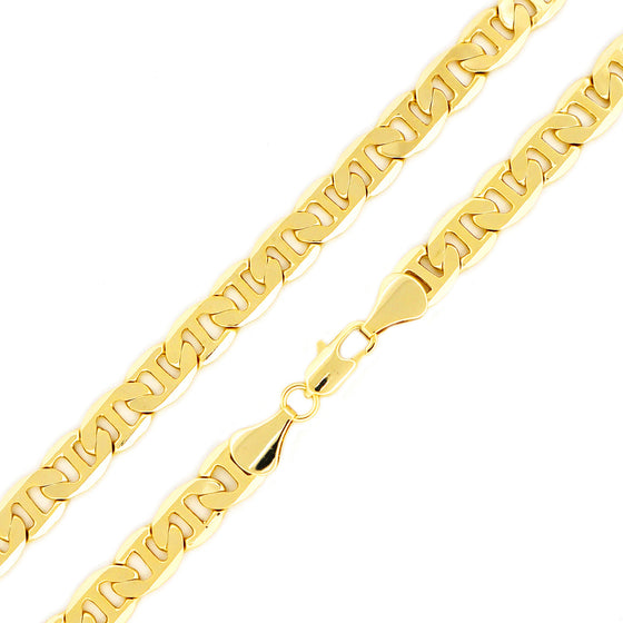 8MM Gold Classic Mariner Chain Necklace 20"24"