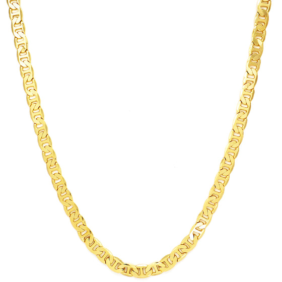 8MM Gold Classic Mariner Chain Necklace 20"24"