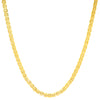 6MM Gold Concave Mariner Chain Necklace 20"24"
