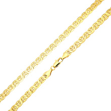  6MM Gold Concave Mariner Chain Necklace 20"24"