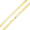 7MM Gold Concave Mariner Chain Necklace 20"24"