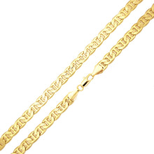  8MM Gold Concave Mariner Chain Necklace 20"24"