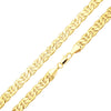 9MM Gold Concave Mariner Chain Necklace 20"24"