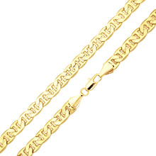  9MM Gold Concave Mariner Chain Necklace 20"24"