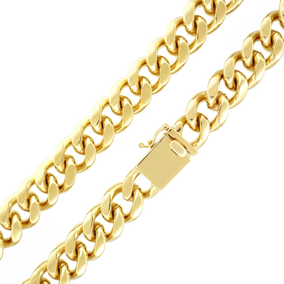 14MM 14K Gold Box Lock Curb Chain link 30"36"
