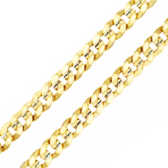 10MM Gold Concaved Cuban Chain Necklace 20"24"30"36"