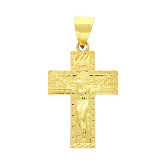 Diamond Cut INRI Crucifix Handmade Pendant