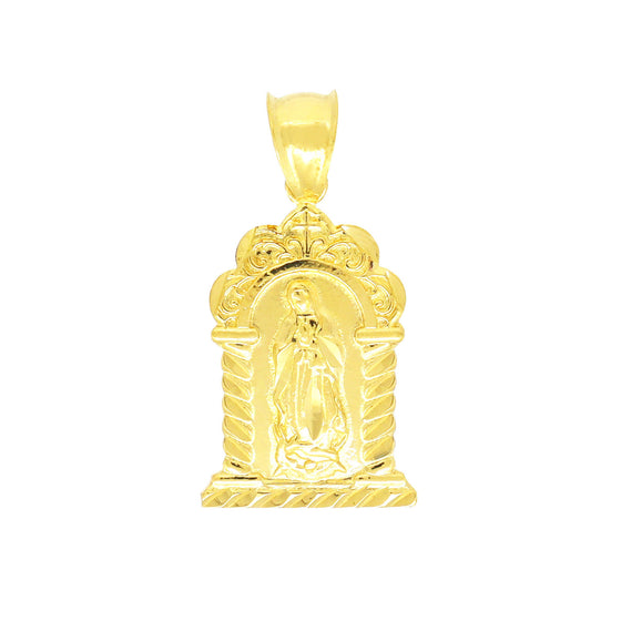 Handmade Miraculous Virgin Mary Gold Charm Pendant