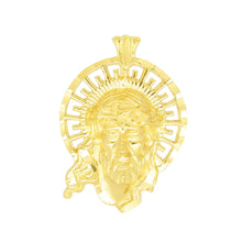  Medium Diamond Cut Jesus Face Halo Charm Pendant