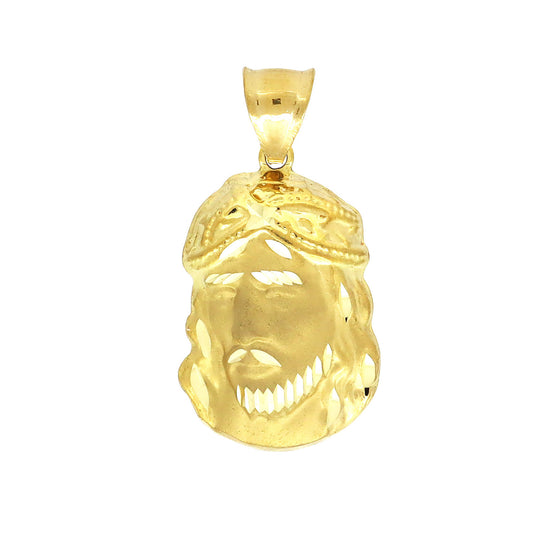 Diamond Cut Jesus Face Charm pendant