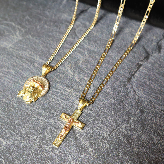 Two Tone Crucifix Cross Jesus Charm Pendant