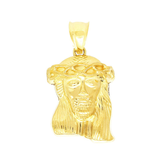 Medium Diamond Cut Jesus Face Charm