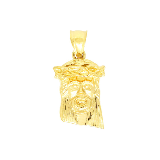 Unisex Small Diamond Cut Jesus Face Charm Pendant