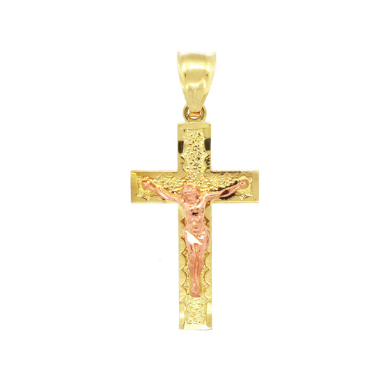 Two Tone Crucifix Cross Jesus Charm Pendant