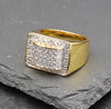 Men's Pave Cluster Ring in 14K Gold Plated Size10-11