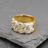 Men's Iced Out Miami Cuban Chain Ring in 14K Gold Plated Size10-11