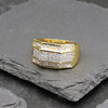 Men's Cubic Zirconia Cluster ring in 14k Gold Plated Size10-11