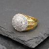 Men's Round Cluster CZ Ring in 14K Gold Plated Size10-11