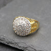 Men's Round Cluster CZ Ring in 14K Gold Plated Size10-11