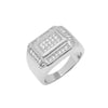 Men's CZ Elevated Cluster Ring in Rhodium Plated Size10-11