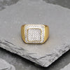 Men's CZ Cluster Bling Bling Ring in 14K Gold Plated Size10-11