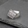 Men's Iced Out Pinky Ring in Rhodium Plated Size10-11
