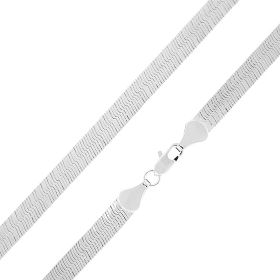 5MM Silver Classic Herringbone Chain Necklace 16"18"20"24"30" S2000