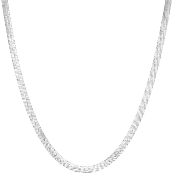 6MM Silver Classic Herringbone Chain Necklace 20"24"30" S3000