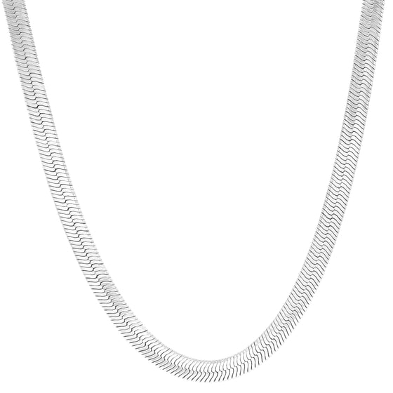 7MM Silver Classic Herringbone Chain Necklace 20"24"30"36" S3500