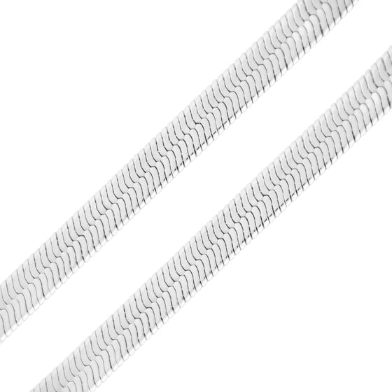 7MM Silver Classic Herringbone Chain Necklace 20"24"30"36" S3500