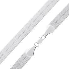  11MM Silver Classic Herringbone Chain Necklace 18"20"24"30" S6000