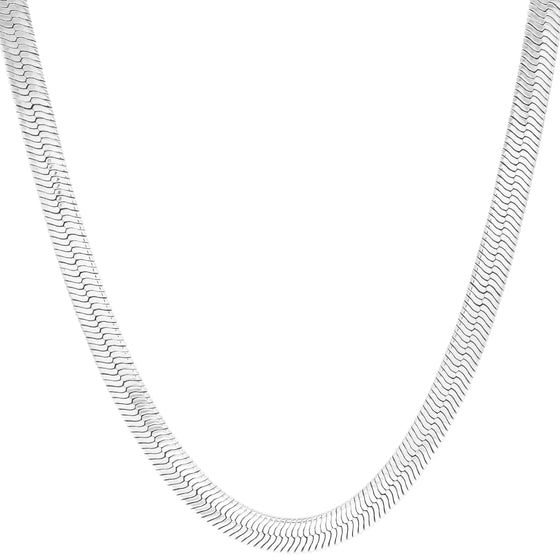 11MM Silver Classic Herringbone Chain Necklace 18"20"24"30" S6000