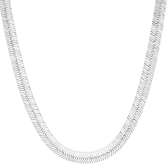 14MM Silver Classic Herringbone Chain Necklace 20"24"30" S7000