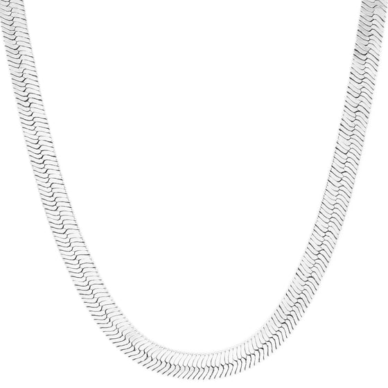 14MM Silver Classic Herringbone Chain Necklace 20"24"30" S7000