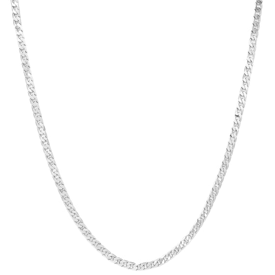 4MM Silver Classic Cuban Chain Necklace 20"24"30"